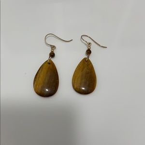 Tigers eye hanging earrings